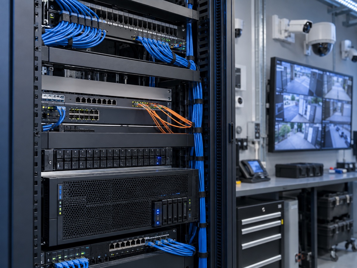 Organized network and edge-computing infrastructure supporting a security system